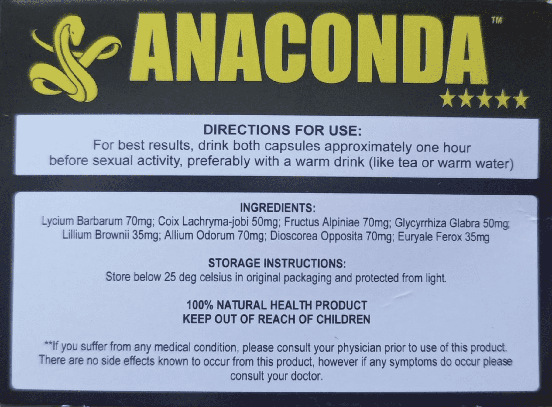 Anaconda Maximum Strength – 2 Capsules for Male Vitality Support - Image 2