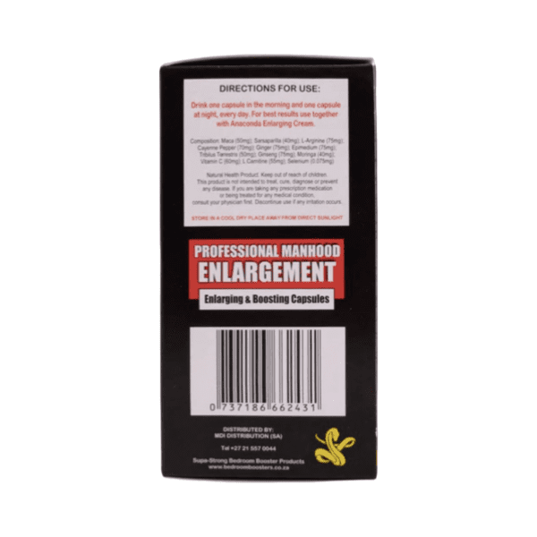 Anaconda Manhood Enlargement – 60 Capsules for Male Vitality - Image 2