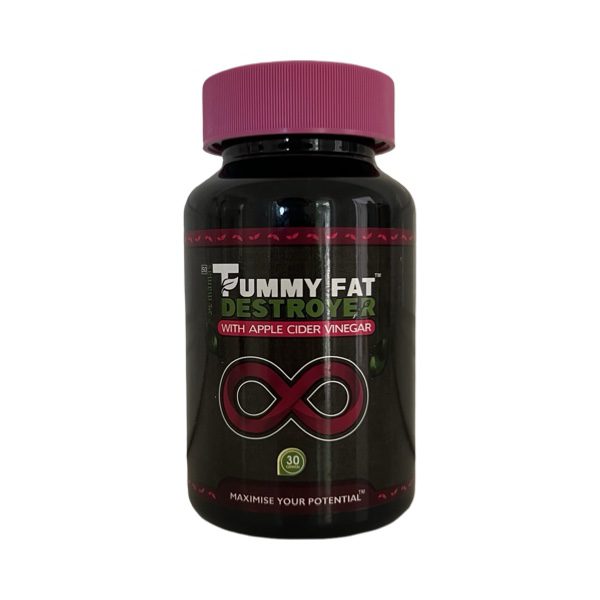 Tummy fat destroyer apple cider vinegar capsules bottle
