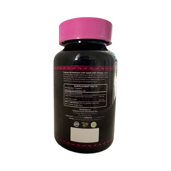 Tummy Fat Destroyer Apple Cider Vinegar Capsules – 30 Capsules - Image 3